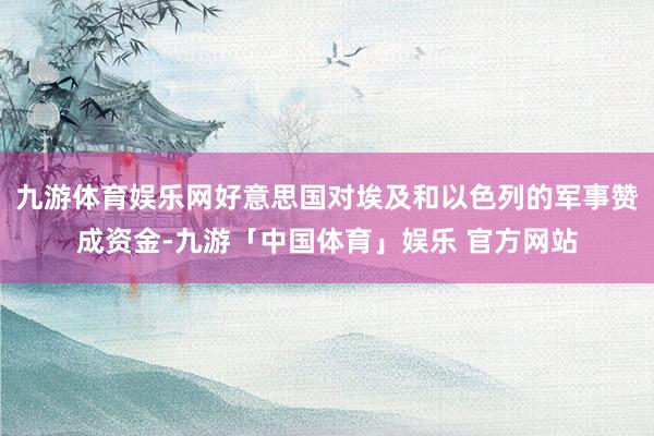 九游体育娱乐网好意思国对埃及和以色列的军事赞成资金-九游「中国体育」娱乐 官方网站