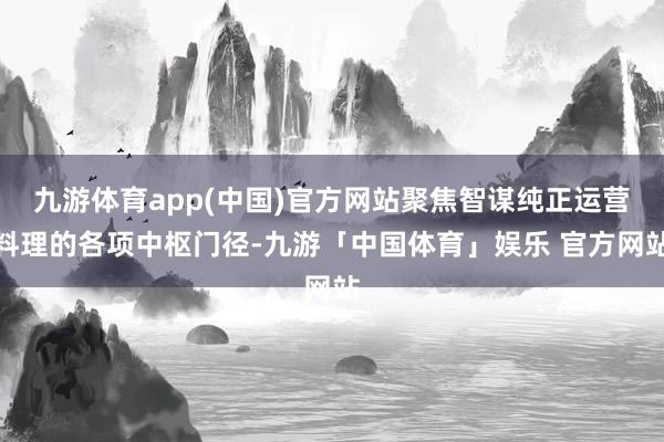 九游体育app(中国)官方网站聚焦智谋纯正运营料理的各项中枢门径-九游「中国体育」娱乐 官方网站